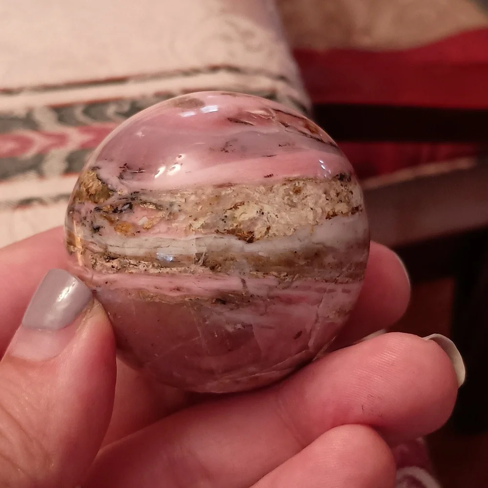 Peruvian Pink Opal Sphere - Picture 6 of 7